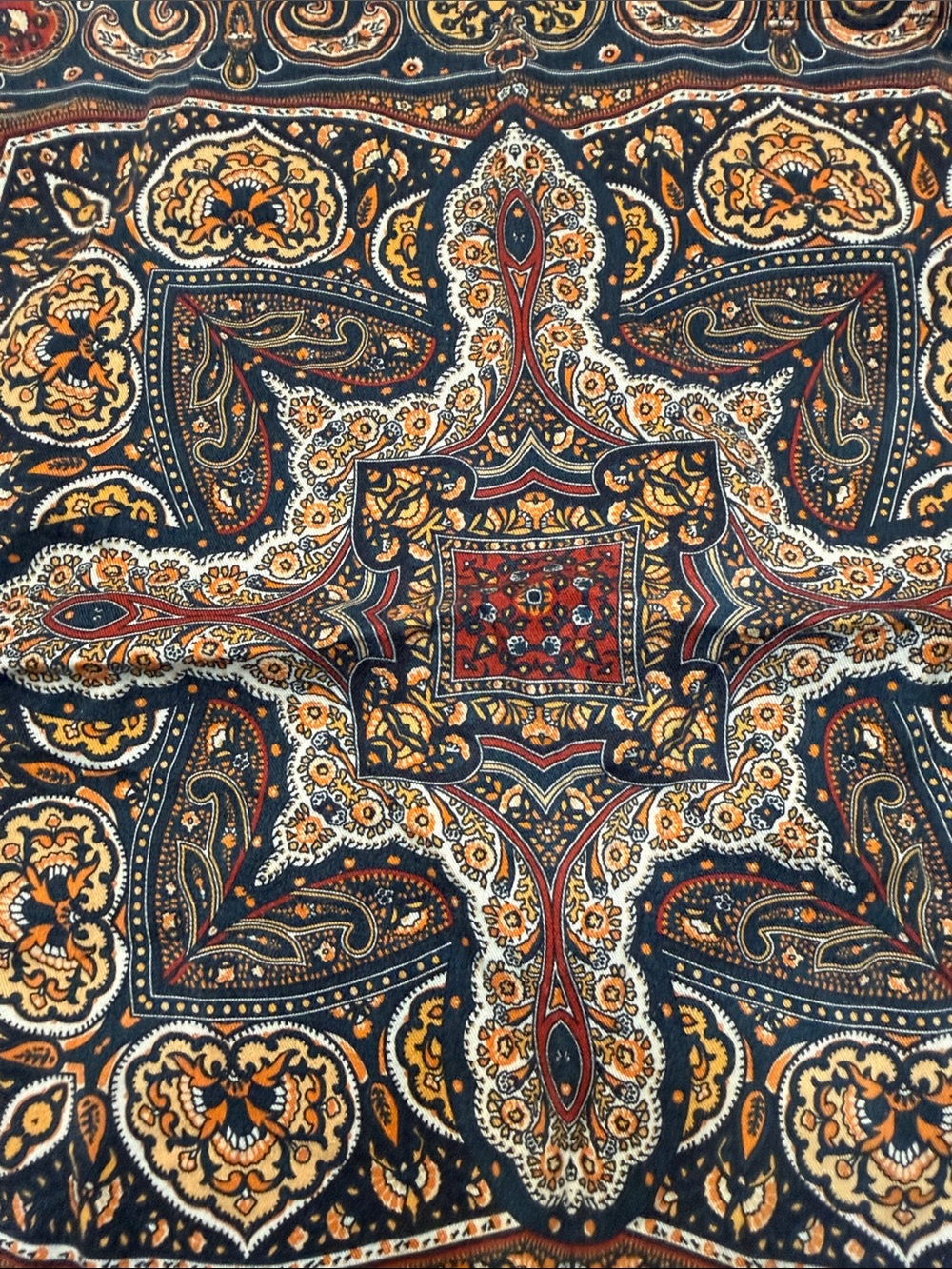 Williams Sonoma Paisley Cloth Napkin Single Replacement 20"x20" Blue Orange Gold